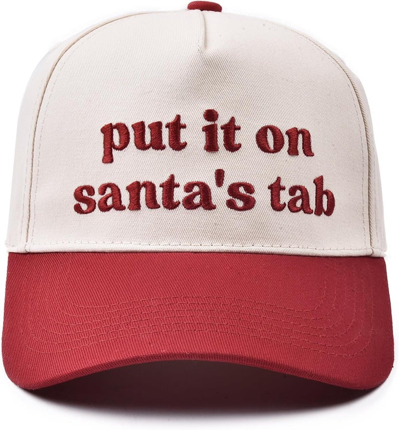 Erying Christmas Trucker Hat for Women Men Two Tone Vintage Embroidered Baseball Cap Funny Gift - Image 1